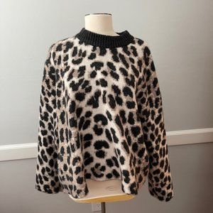 Leopard Print Waist Length Sweater